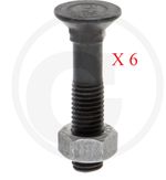 Plough bolt M12 x 60-10.9 PACK OF 6