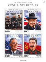 WWII 1945 YALTA CONFERENCE Churchill/Roosevelt/Stalin Stamp Sheet (2020 Togo)