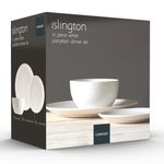Carnaby 12PC Dinnerware Porcelain White Dinner Set for 4 Dishwasher Microwave