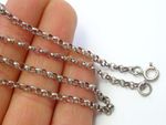 Vintage Hallmarked Sterling Silver Long Belcher Chain Necklace 24 inches