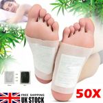 50 Pack Detox Foot Patches Foot Pads Body Toxins Feet Slimming Cleansing Herbal