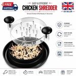 Large Chicken Shredder Tool Non-Slip Twist Meat Shredding Grinder Handles Black