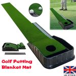 Golf Putting Mat Putting Green Practice Training Aid Auto Ball Return One Hole