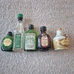 5 x Empty Used Mixed Miniature Alcohol Bottles