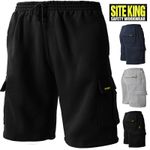 Mens SITE KING Cargo Jogging Work Shorts Size S to 5XL - JOGGING COMBAT BOTTOMS