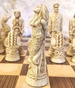 Chess  A Studio Anne Carlton, Nautical chess set. 13cm King. Board not included.