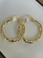 Women’s 40mm Stunning Solid Twist Hoop Earrings 9ct Gold Gilded Premium Quality