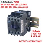 AC Contactor 6Amp -225Amp 11kw 3 Pole 24-280 Volt Coil With  N/O N/C Din Rail