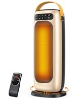 Electric Heater, 1500W PTC Ceramic Space Heater for Home with Remote, Gold-uk 