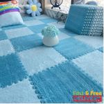 30×30CM Soft Plush Kids Play Mat – Interlocking Puzzle Rug Tiles, Warm Carpet fo