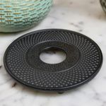 Black Round Cast Iron Trivet - 14cm