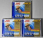 Set of 3 Unused JVC DVD-RW, 30 Minute, 1.4GB, for MiniDVD Camcorder