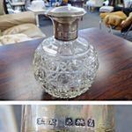Antique Sterling Silver Top Glass Hobnail Perfume Scent Bottle Murdoch 16.57g