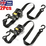 2x Retractable Auto Retract Ratchet Tie Down Strap Sealey 25mm x 3.3 Metre+Hook