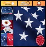 Heavy Duty 3x5 FT American Flag - TearProof Spun Polyester, Embroidered Stars, G