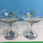 2 x Vintage Babysham coupe Glasses 1970s retro collectable