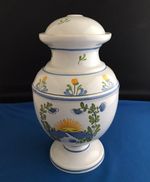 Pierre Deux Lamp Base with Stylised Rising Sun on the Sea and Flowers