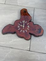 Vintage, Lacquered, Live Edge Slab Wood, Wall Clock
