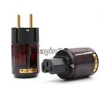 1 Pair P-079E+C079 24k Gold-Plated EU Power Plug ac power cord plugs