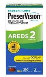 PreserVision AREDS 2 Eye Vitamin 210 Softgels Ocusorb Bausch & Lomb UK