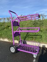 3 Tier Saddle and Bridle Rack Push Along Trolley Heavy Duty - Purple
