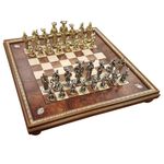 ITALIAN CHESS PIECES LANDSKNECHT+CHESS BOARD ELM BRIAR RWOOD 48 FRAME SPECIAL