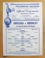 TOTTENHAM HOTSPUR - BURNLEY v CHELSEA FA Cup 4th Replay 1955/1956 *Exc Cond*