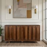 Nero Sideboard - Dark Solid Mango Wood 3 Door Mid-Century Modern Storage Buffet
