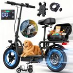 Foldable Electric Scooter 48V 15Ah 45km 14 in E-Scooter for Adults w/Seat+ Box