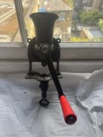 Vintage Beatrice No.1 Cast Iron Coffee Grinder antique metal black red