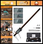 12" Digital Caliper - Stainless Steel Measuring Tool, Large LCD, Auto-Off, Inch/