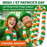 St Patricks Day Lei Hula Irish Flag Colour Flower Garland Party Necklace BULK PK
