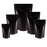 Black Matt Stand Up Pouches Resealable Zip Lock Packaging Food Contact Bags