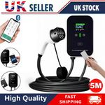 7kW Type 2 EV Charger Home Wallbox 32A Tethered 5m Cable UK Plug Mennekes