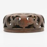 Chinese Guangxu Carved Wood Cover for Vase Ruyi Head Qing Late 19C