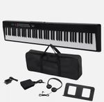 Full-size 88-Key Foldable Digital Piano Semi Weighted Keyboard With Headphone