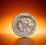CYPRUS 25 Mils Coin Queen Elizabeth II 1st portrait Bull Head 1955 COLLECTORS