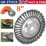 8 inch/200mm Grass Strimmer Head Trimmer Brush Solid Steel Wire Wheel Garden UK