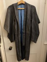 ANTIQUE BORO Kimono Japanese Natural Indigo Cotton Silk Noragi Small