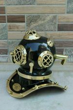 Brass Black Finish US Navy Mark V Full size Scuba Divers Diving Helmet Gift Item