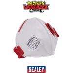Sealey 9333-10 Worksafe Valved Fold Flat Mask FFP3 - Pack of 10