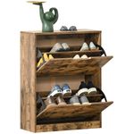 2 Drawer Shoe Cabinet Industrial Shoe Cupboard Flip Doors for Hallway