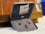 Vintage "Alyssa" Jewelry Set – Pendant Necklace & Post Earrings Sterling Silver