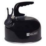 Valiant Camping Kettle | Whistling | Compact | Black Gloss Finish | 1 Litre