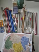 Large bundle Knitting Needles & Vintage Knitting Patterns Jaeger Patons