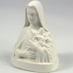 Vintage French Small White Plaster Religious Collectable Bust Of Saint Therese