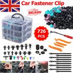 726Pcs Car Body Plastic Trim Clips Push Pin Rivet Bumper Fastener Assortment Kit