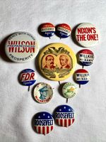 VTG Button Lot 12 President Campaign Pinback Badge FDR Wallace Roosevelt Repro