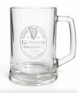 Guinness Tankard Pint Glass with Pewter Logo