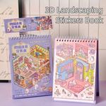 20 Sheets Scene Miniature Scene Stickers PET Sticker Book  Children Activity